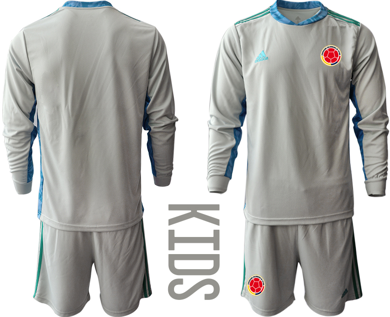 Youth 2020-2021 Season National team Colombia goalkeeper Long sleeve grey Soccer Jersey->colombia jersey->Soccer Country Jersey